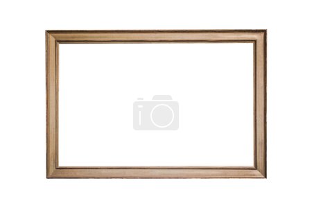 Téléchargez les photos : Cadre photo élégant mince simple minimaliste en bois isolé élément uni rectangulaire - en image libre de droit