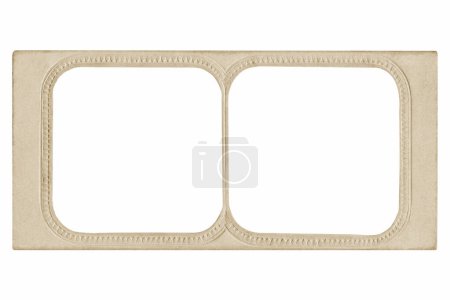 Photo for Stereoview stereoscope vintage stereoscopic antique isolated frame photographic paper border three dimentional - Royalty Free Image