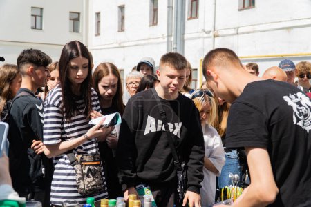 Foto de Lutsk, Ucrania, 27 de mayo de 2023: Día de puertas abiertas en Volyn Professional College de la Universidad Nacional de Tecnologías Alimentarias - Imagen libre de derechos