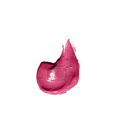 pink lipstick smear, isolated on white backround