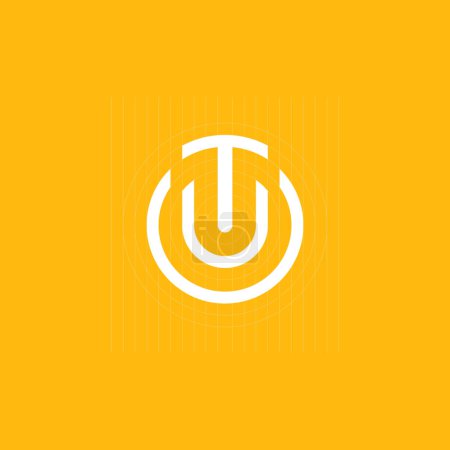 Illustration for Golden Ratio Style Logo Design Template Letter TU or UT - Royalty Free Image