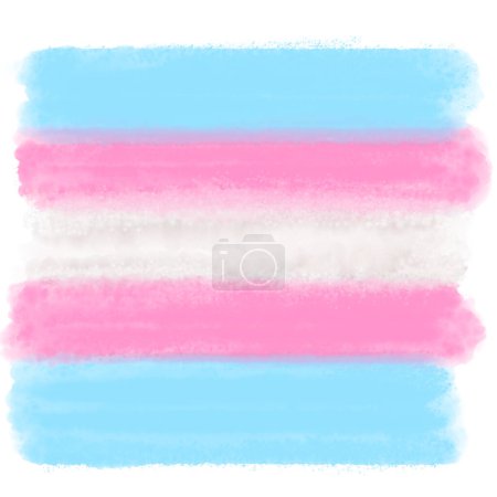Téléchargez les photos : Rose Bleu Pastel Aquarelle Trans Transgender Pride Drapeau LGBT Illustration de fond - en image libre de droit