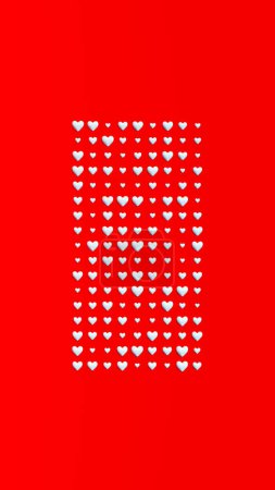 Téléchargez les photos : Bloc Coeurs bleus pâles Saint-Valentin 14 février Forme Saint-Valentin Symbole d'amour Romance Fond rouge Illustration 3D rendu - en image libre de droit