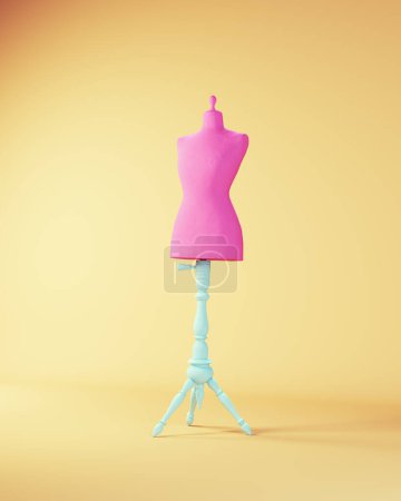 Foto de Vestidor azul rosa mujer modelo de moda maniquí Judy sastres costura maniquí 3d ilustración renderizado - Imagen libre de derechos