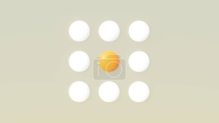 Foto de Huevo abstracto blanco amarillo yema en una cuadrícula cuadrada patrón desayuno comida ilustración caliente gris fondo 3d 2d ilustración - Imagen libre de derechos