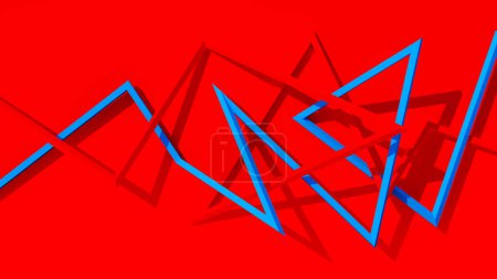 Photo for Choice Concept No People Red Blue Directions Pathways Pointing Imagery Selecting Tangled Red Background 3d illustration render - Royalty Free Image