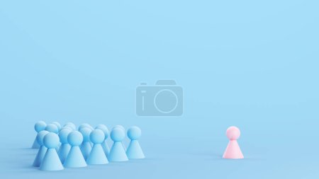Photo for Pink Blue Business Leadership Executive Employee Worker Resource Human Employment Recruitment Company Background 3d illustration render digital rendering - Royalty Free Image