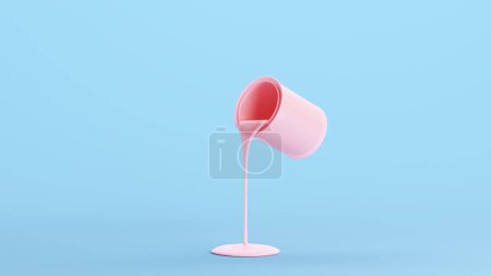 Photo for Pink Paint Tin Pour Open Container Full Thick Liquid Kitsch Blue Quarter View Background 3d illustration render digital rendering - Royalty Free Image
