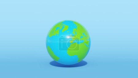 Photo for Globe Earth World Planet Map Blue Green Geography European Africa Continent 3d illustration render digital rendering - Royalty Free Image