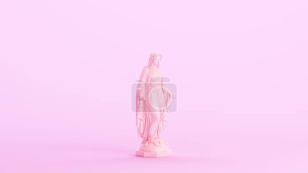 Photo for Pink virgin Mary Maria woman religious statue holy kitsch background front view 3d illustration render digital rendering - Royalty Free Image