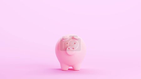 Photo for Pink piggybank piggy bank savings finance banking business symbol kitsch background front view 3d illustration render digital rendering - Royalty Free Image