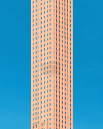 Photo for Building architecture skyscraper blue sky vibrant tower simple sunlight windows office building 3d illustration render digital rendering - Royalty Free Image