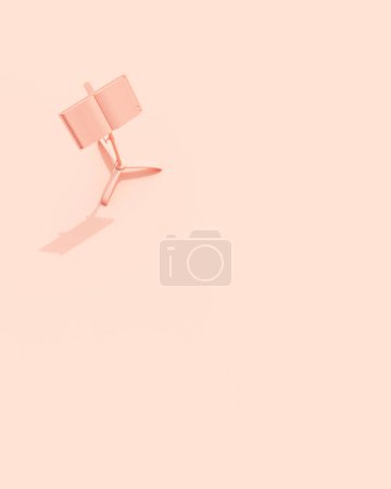 Photo for Rose pink musical instruments equipment flat lay diagonal vibrant production background wallpaper 3d illustration render digital rendering - Royalty Free Image
