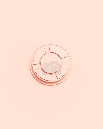 Foto de Rose rosa botón interruptor redondo tecnología diseño elemento rosa melocotón fondo 3d ilustración renderizado digital - Imagen libre de derechos