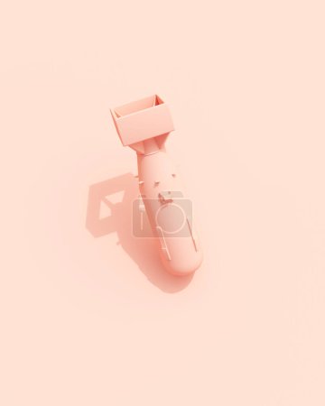 Foto de Rosa rosa bomba elemento de diseño rosa melocotón fondo 3d objeto forma 3d ilustración renderizado digital - Imagen libre de derechos