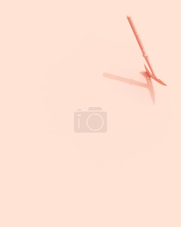 Photo for Rose pink Halloween axe pink peach background wallpaper 3d illustration render digital rendering - Royalty Free Image