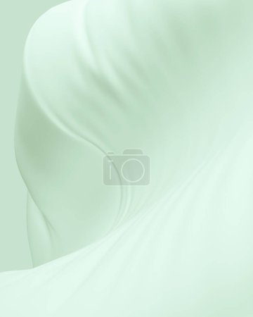 Fondos neutros verde pálido verde suave abstracto calmante ondulado fluir pliegues cilindro triturado tonos suaves 3d ilustración renderizado digital
