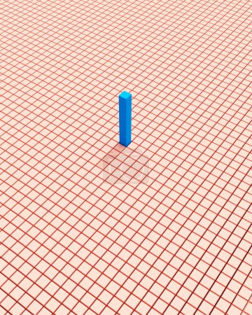 Foto de Motivación éxito logro cuadrícula plana melocotón rosa cubos azul bloque 3d ilustración renderizado digital - Imagen libre de derechos