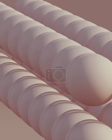 Foto de Fondo neutro esferas abstractas beige marrón tonos suaves diagonal línea fondo 3d ilustración renderizado digital - Imagen libre de derechos