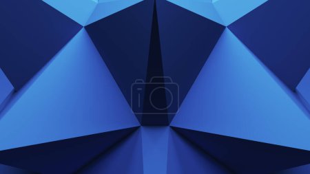 Téléchargez les photos : Abstrait bleu milieux lignes triangle formes structure géométrique tétra motifs 3d illustration rendre rendu numérique - en image libre de droit