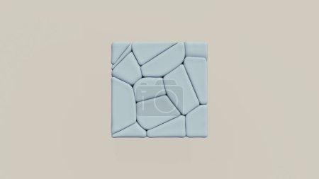 Photo for Blue cube synthetic rubber fragments soft rounded putty tack block square 3d illustration render digital rendering - Royalty Free Image