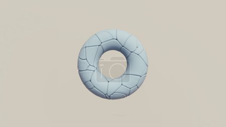 Photo for Blue torus synthetic rubber fragments soft rounded putty tack block 3d illustration render digital rendering - Royalty Free Image