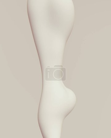 Foto de Hermosa pierna femenina pie escultura forma elegante figura mujer arte forma 3d ilustración renderizado digital - Imagen libre de derechos