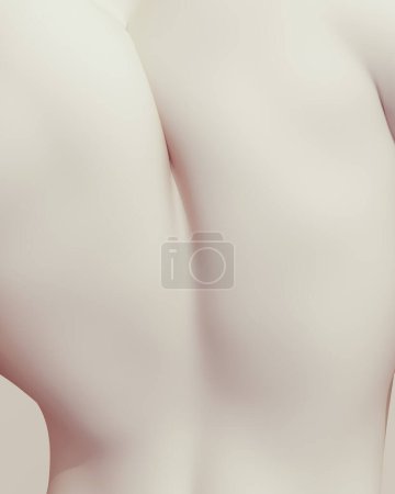 Foto de Hermosa escultura de espalda femenina forma elegante figura mujer arte forma 3d ilustración renderizado digital - Imagen libre de derechos