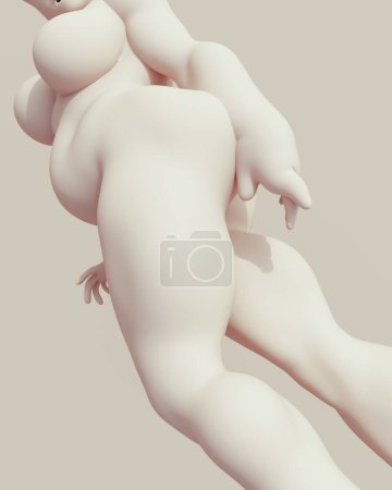 Foto de Hermosa escultura femenina con forma elegante figura mujer arte forma 3d ilustración renderizado digital - Imagen libre de derechos