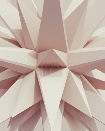 Foto de Formas geométricas 3D sólidas de tonos suaves blancos patrones triángulos estructura líneas rectas limpias diseño fondo neutro ilustración 3d renderizado digital - Imagen libre de derechos