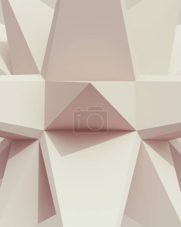 Photo for Solid 3d geometric shapes off white soft tones patterns triangles structure clean straight lines design neutral background 3d illustration render digital rendering - Royalty Free Image