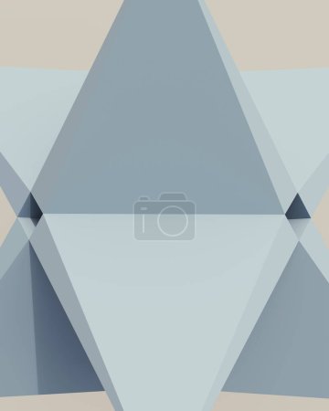 Téléchargez les photos : Solide 3d formes géométriques bleu mastic synthétique caoutchouc tons doux motifs triangles structure lignes droites nettes conception neutre arrière-plan 3d illustration rendre rendu numérique - en image libre de droit