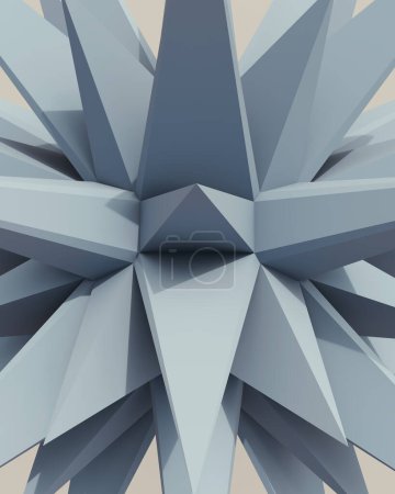 Photo for Solid 3d geometric shapes blue putty synthetic rubber soft tones patterns triangles structure clean straight lines design neutral background 3d illustration render digital rendering - Royalty Free Image