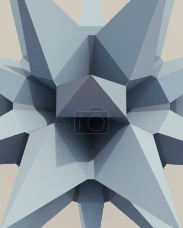 Téléchargez les photos : Solide 3d formes géométriques bleu mastic synthétique caoutchouc tons doux motifs triangles structure lignes droites nettes conception neutre arrière-plan 3d illustration rendre rendu numérique - en image libre de droit