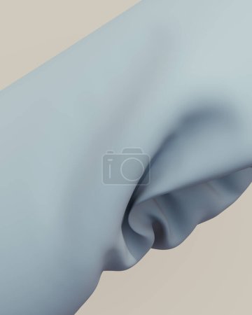 Photo for Neutral backgrounds abstract blue putty synthetic rubber soft tones background curve fold crushed cube shapes 3d illustration render digital rendering - Royalty Free Image
