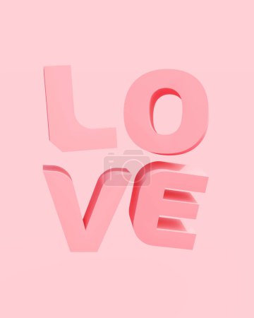 Téléchargez les photos : Rose amour message solide mot carte texte 3d illustration rendre rendu numérique - en image libre de droit