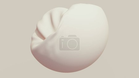 Foto de Fondos neutros tonos suaves beige marrón fondo aplastado esfera curva abstracta plegado redondo suave formas curvas 3d ilustración renderizado digital - Imagen libre de derechos