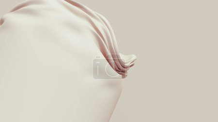 Fondos neutros tonos suaves beige marrón fondo triturado cilindro curva abstracta plegado redondo suave formas curvas 3d ilustración renderizado digital