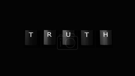 Photo for Truth black and white keyboard keys word internet communication news technology lies background 3d illustration render digital rendering - Royalty Free Image
