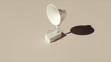 Lautsprecher Grammophon Musik Klang neutral Hintergründe weiche Beigetöne Musik Hintergrund 3D Illustration Rendern Digital Rendering