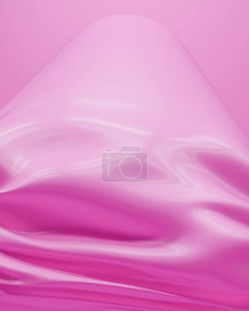 Téléchargez les photos : Vagues fluides roses broyé moderne luxe abstrait fond coloré illustration 3d rendre rendu numérique - en image libre de droit