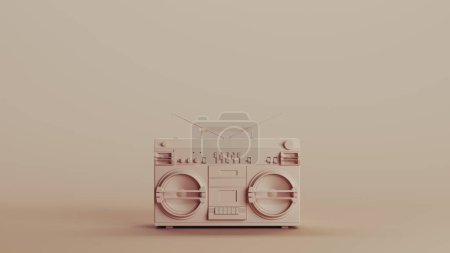 Boombox Stereo-Audio-Unterhaltung neutrale Hintergründe weiche Töne beige braun Keramik Hintergrund 3D-Illustration rendern digital rendering