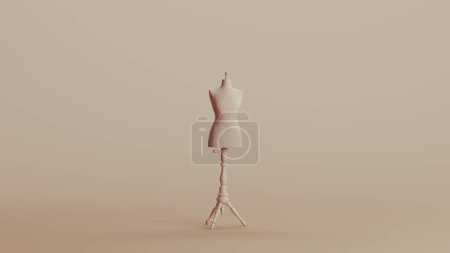 Foto de Dressmakers maniquí Judy figura femenina confección maniquí neutral fondos tonos suaves beige 3d ilustración renderizado digital - Imagen libre de derechos