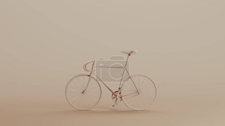 Foto de Bicicleta neutral fondos tonos suaves beige marrón transporte fondo escultura 3d ilustración renderizado digital - Imagen libre de derechos