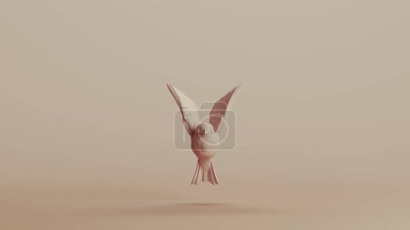 Foto de Aves pequeñas alas regordetas cola neutral fondos tonos suaves beige marrón fondo 3d ilustración renderizado digital - Imagen libre de derechos