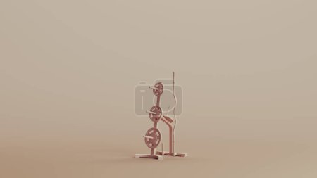 Photo for Dumbbell barbell weightlifting stand strength power lifting bodybuilding equipment neutral backgrounds soft tones beige brown 3d illustration render digital rendering - Royalty Free Image