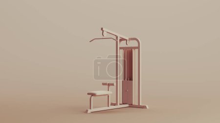 Weight training bench weight lifting workout equipment neutral backgrounds soft tones beige brown 3d illustration render digital rendering