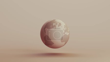 Téléchargez les photos : Globe terrestre océan Atlantique continents océans géographie milieux neutres tons doux beige illustration 3D rendre rendu numérique - en image libre de droit
