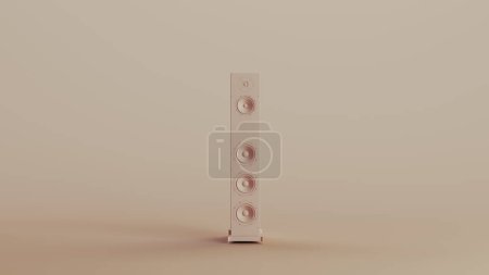 Haut-parleur haute musique mince technologie audio milieux neutres tons doux beige brun illustration 3d rendre rendu numérique