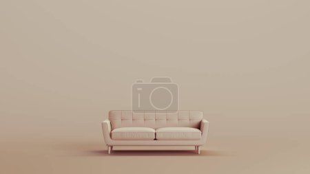 Téléchargez les photos : Canapé canapé meubles milieux neutres tons doux beige brun fond argile sculpter d illustration rendre rendu numérique - en image libre de droit
